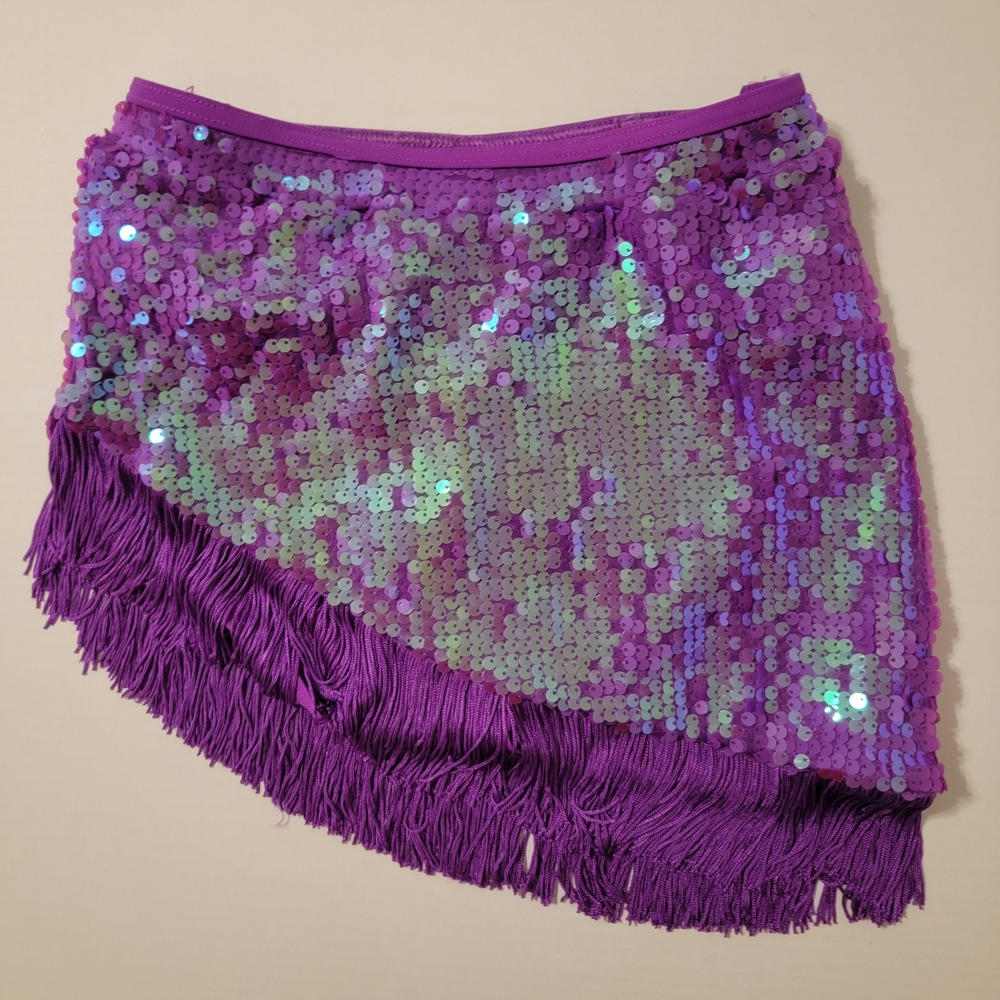 Balera Purple Sequin Fringe Skirt